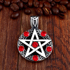 Pentagram Gem Stone Pendant Necklace