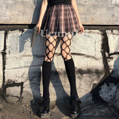Goth 'Atomic' Black Fishnet Stockings