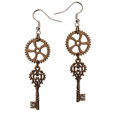 Steampunk keys earrings
