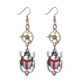 Steampunk colored beetle earrings