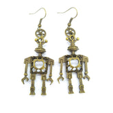 Steampunk heart robots earrings