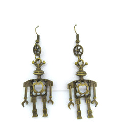 Steampunk heart robots earrings
