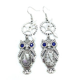 Steampunk antique owl earrings
