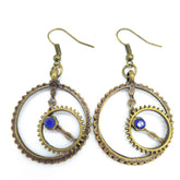 Steampunk hollowed clocks earrings