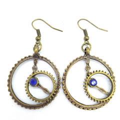 Steampunk hollowed clocks earrings