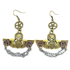 Steampunk honor badge earrings