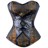 Steampunk corset with leather twist