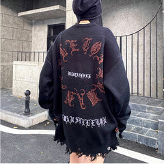 Femme Fatale' Grunge Pullover Sweater