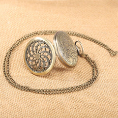 Steampunk hollow flower pocket watch