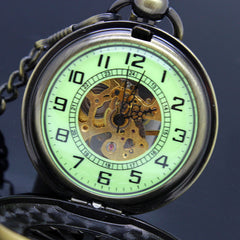 Glows in the dark Steampunk pocket watch