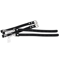 Lock Chain PU Leather Choker