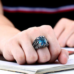 Goth Claw Red/Blue/Black Stone Ring