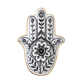 Occult Black and White Hand of Hamsa trinket jewellery tray
