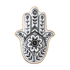 Occult Black and White Hand of Hamsa trinket jewellery tray