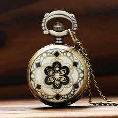 Flower pattern Steampunk pocket watch
