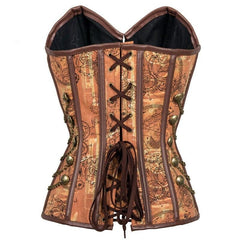 Steampunk corset with vintage patterns