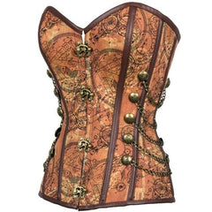 Steampunk corset with vintage patterns