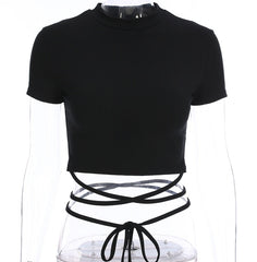 'Damage' Black Alternative Lace Up T-shirt