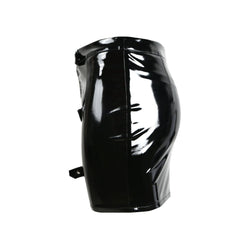 Liquid Black' Black PVC Leather Skirt