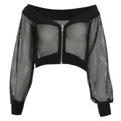 Gothic Fishnet zip up Jacket