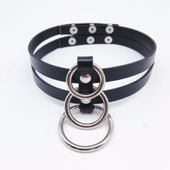 Fetish 'O'ring double layer choker