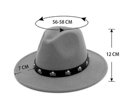 Skull Fedora Hat (Multiple Colours)
