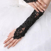 Steampunk embroidered gloves