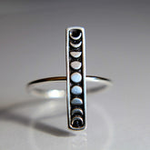 'Crescent Cutie' Silver Moon Phase Ring
