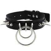 'Illusion' Black Alt Ring Spike Choker