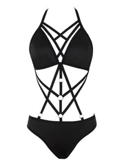 'Deviant' Black Harness Bodysuit