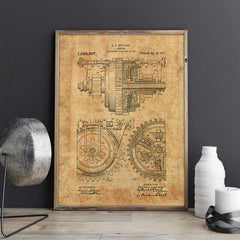 Steampunk mechanic gears wall art