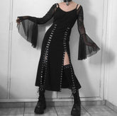 'Redemption' Black Grunge Alt Eyelet Dress