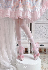 Sheer Ribbon Nylon Thigh Highs