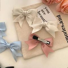 Silk Ribbon Bow Hair Clips