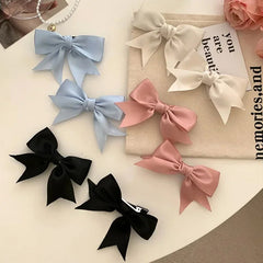 Silk Ribbon Bow Hair Clips