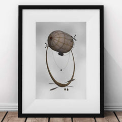 Steampunk airship wall art