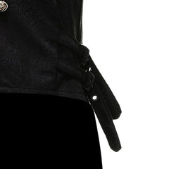 Black steampunk jacquard vest