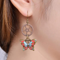 Steampunk butterfly earrings