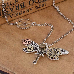 Steampunk dragonfly necklace