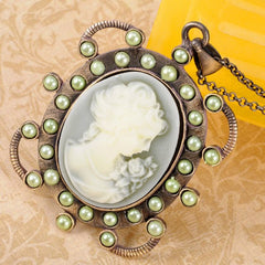 Steampunk cameo necklace
