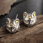 Steampunk cats earrings