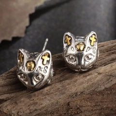 Steampunk cats earrings