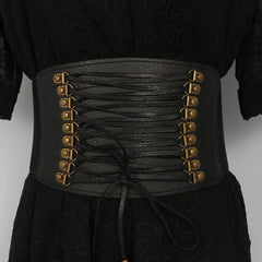 Wide Black Steampunk Waistband