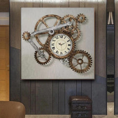 Steampunk gear clock wall art