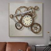 Steampunk gear clock wall art