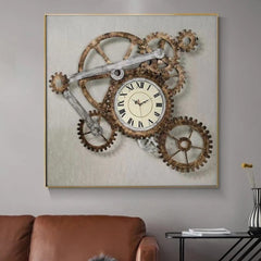 Steampunk gear clock wall art