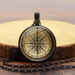 Steampunk compass necklace