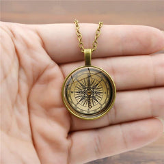 Steampunk compass necklace
