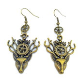 Steampunk deer head earrings