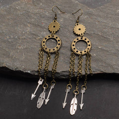Steampunk dream catcher earrings